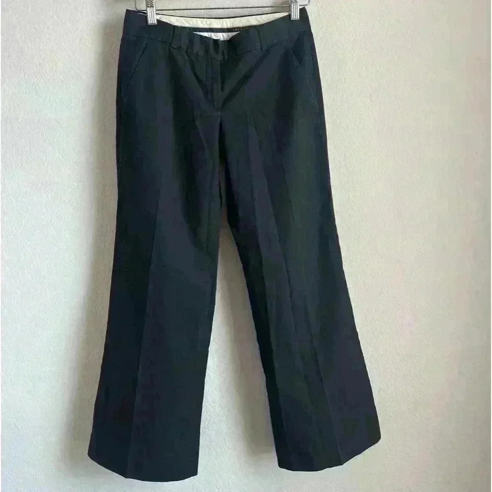 Theory Black Lightweight Women’s Flare‎ Casual Pants with Pockets Size 2